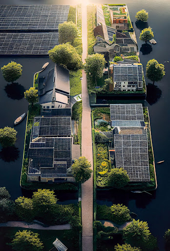 ai generated image of house with solar panels